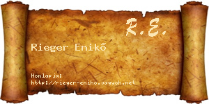 Rieger Enikő névjegykártya